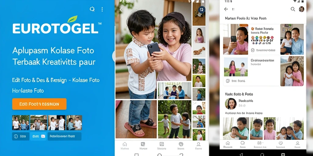 Antarmuka aplikasi EUROTOGEL yang menarik untuk kolase foto.