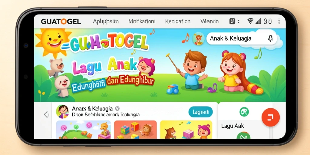 Tampilan antarmuka GUATOGEL yang ceria dan menarik untuk anak-anak.