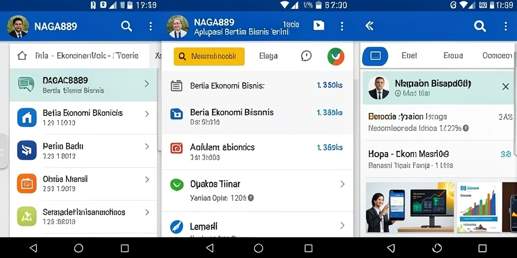 Tampilan antarmuka aplikasi NAGA889 yang informatif dan menarik.