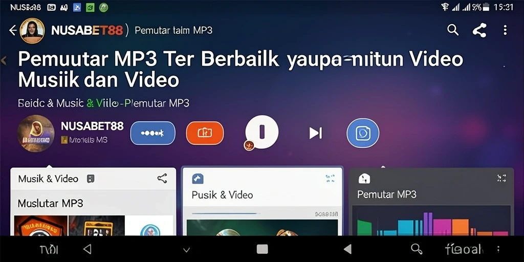 Antarmuka NUSABET88 yang sederhana dan menarik untuk Pemutar MP3.