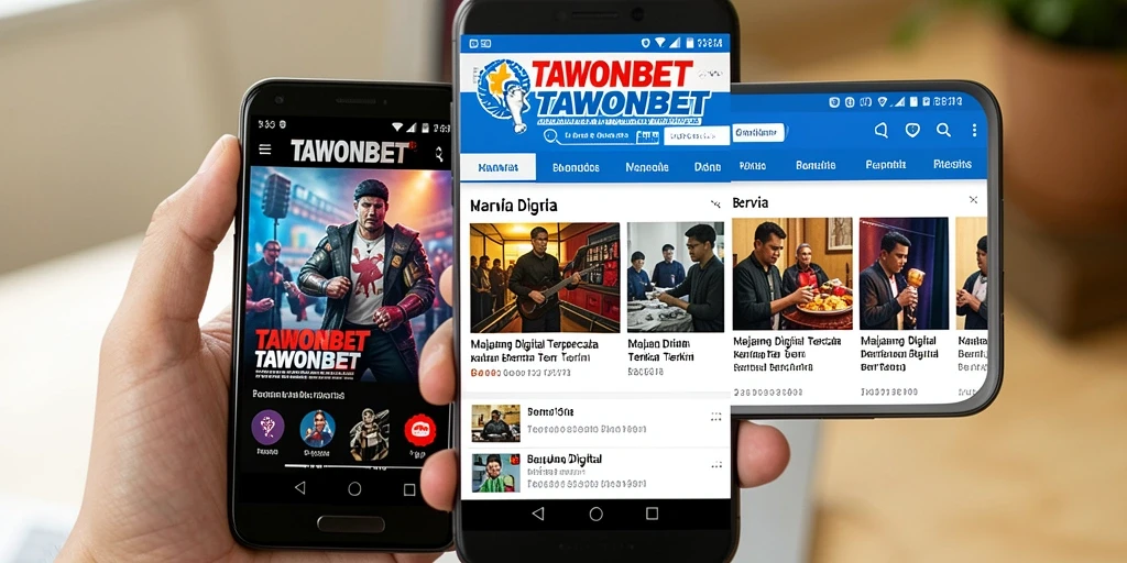 Antarmuka pengguna aplikasi TAWONBET yang modern dan informatif.