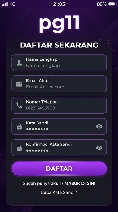 Buat Akun Baru di pg11 untuk Pengguna Android