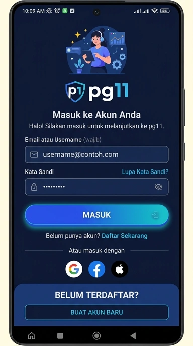 Masuk ke Akun pg11 untuk Pengguna Android